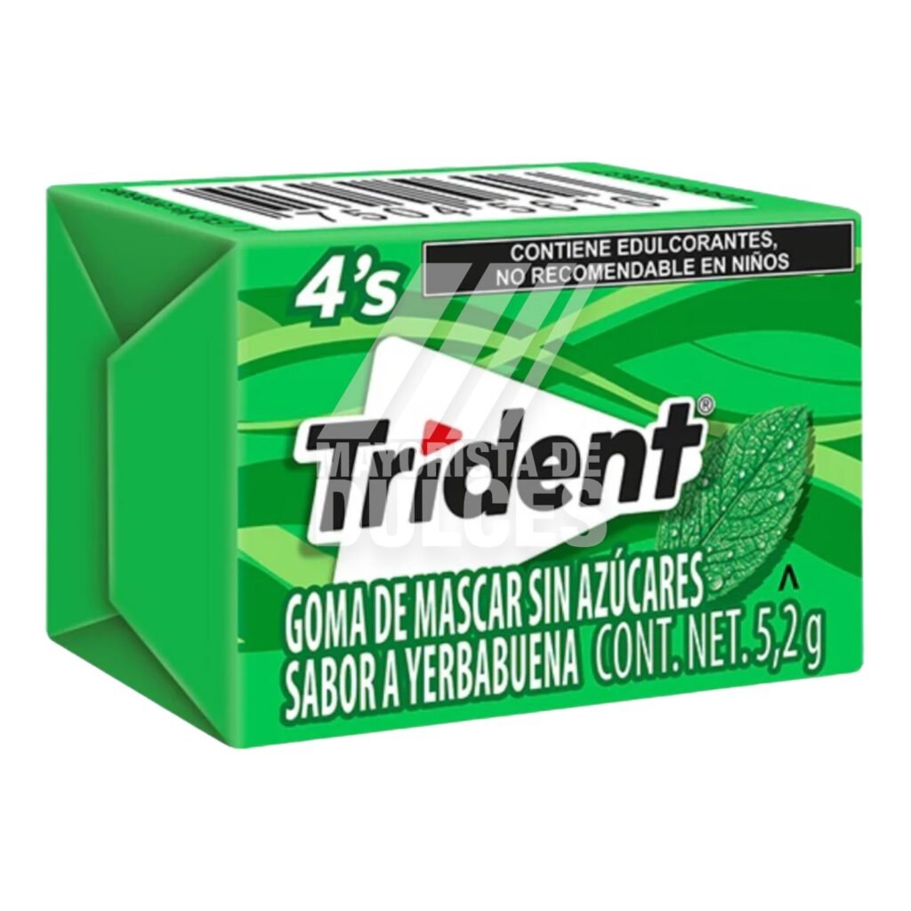 Adams 4s chicle Trident Yerbabuena con 40 piezas Cartón con 40