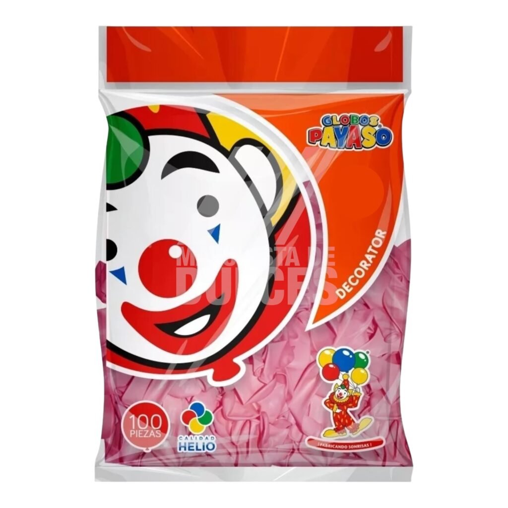 Globos Payaso Rosa Beb Bolsa Con Piezas Caja Con Bolsas