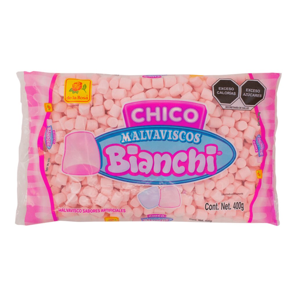 de la Rosa Bombón Bianchi ROSA Chico bolsa con 400g Caja con 15 bolsas