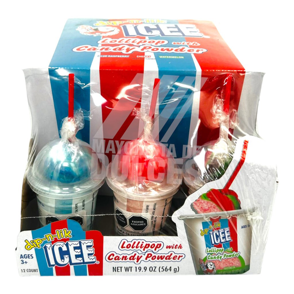 LLDC ICEE Paleta con Dulce en Polvo 8 12pzs Dulcerías H S Comercial