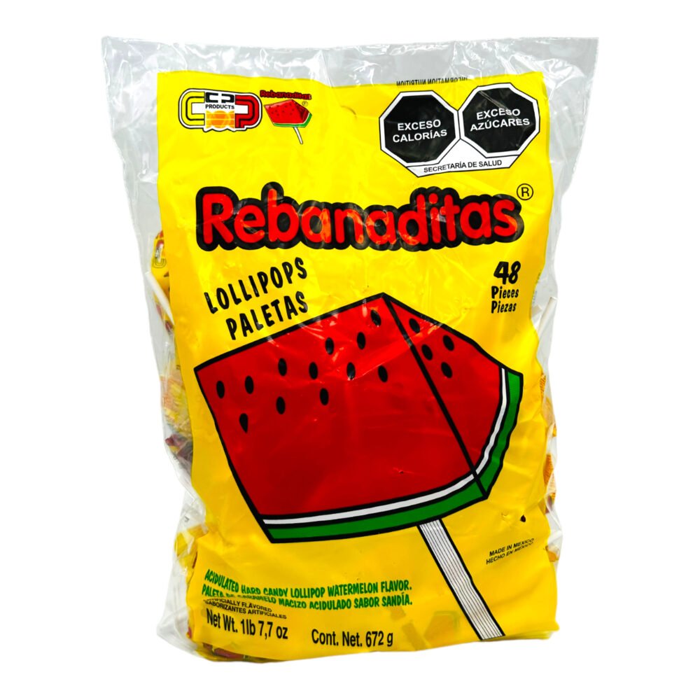 Candy Pop paletas REBANADITAS sin Chile sabor Sandía dulces dulcerias mayoreo