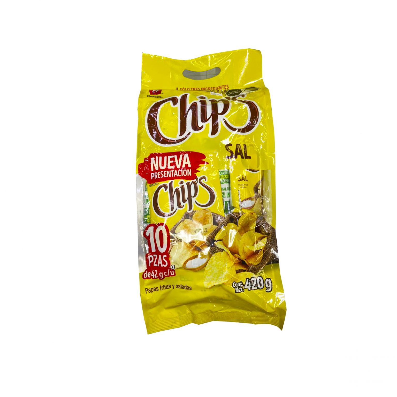 Barcel CHIPS Sal 42g c/10pzs H.S. Comercial Mayorista de Dulces