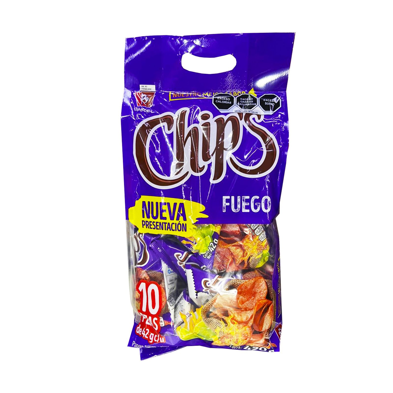 Barcel Papa Chips FUEGO Bolsa Con 10 Sobres De 42g (Caja 4 Bolsas) 4 ...