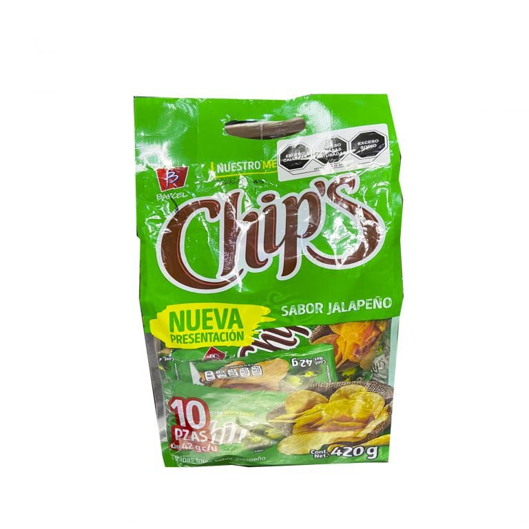Barcel Chips JALAPEÑO 42g c/10 pzs H.S. Comercial Mayorista de Dulces