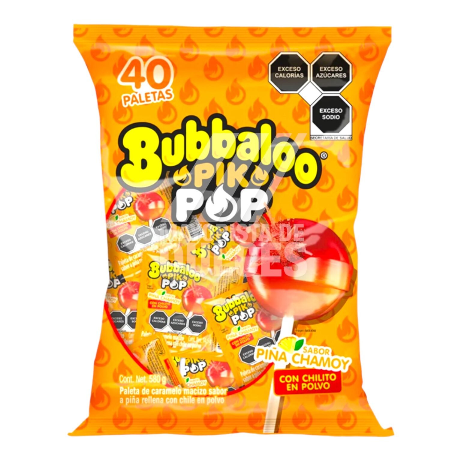 Adams paleta Bubbaloo PiK pop PIÑA-CHAMOY bolsa con 40 piezas ...