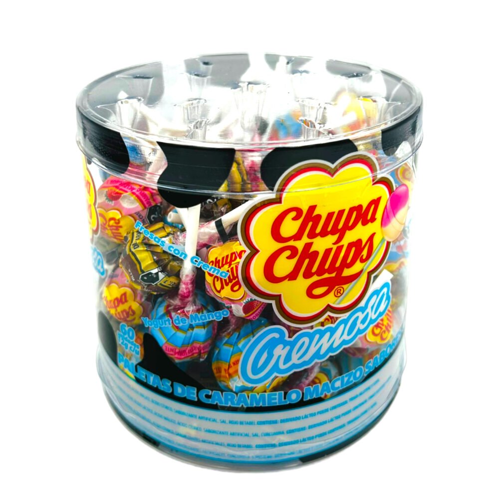 Chupa Chups Paleta Tubo CREMOSA vitrolero exhibidor dulces dulcerias mayoreo