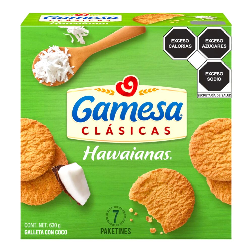 Gamesa galletas Hawaianas Coco Tropical 630 gramos dulces dulceria mayoreo