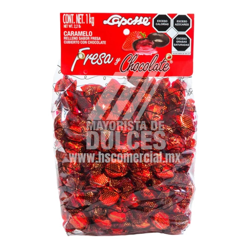 Laposse Caramelo FRESA con Chocolate bolsa con 1 kilo