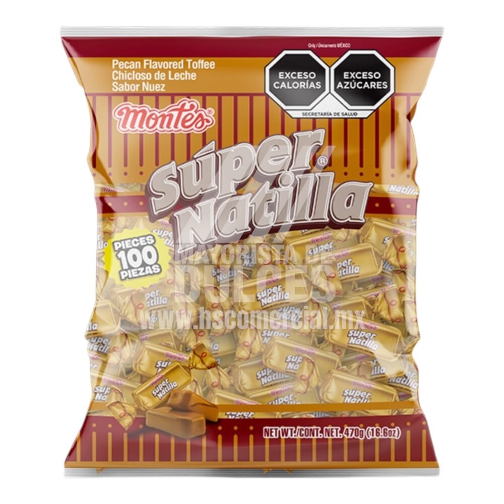 Montes chicloso SUPER NATILLA bolsa con 100 piezas