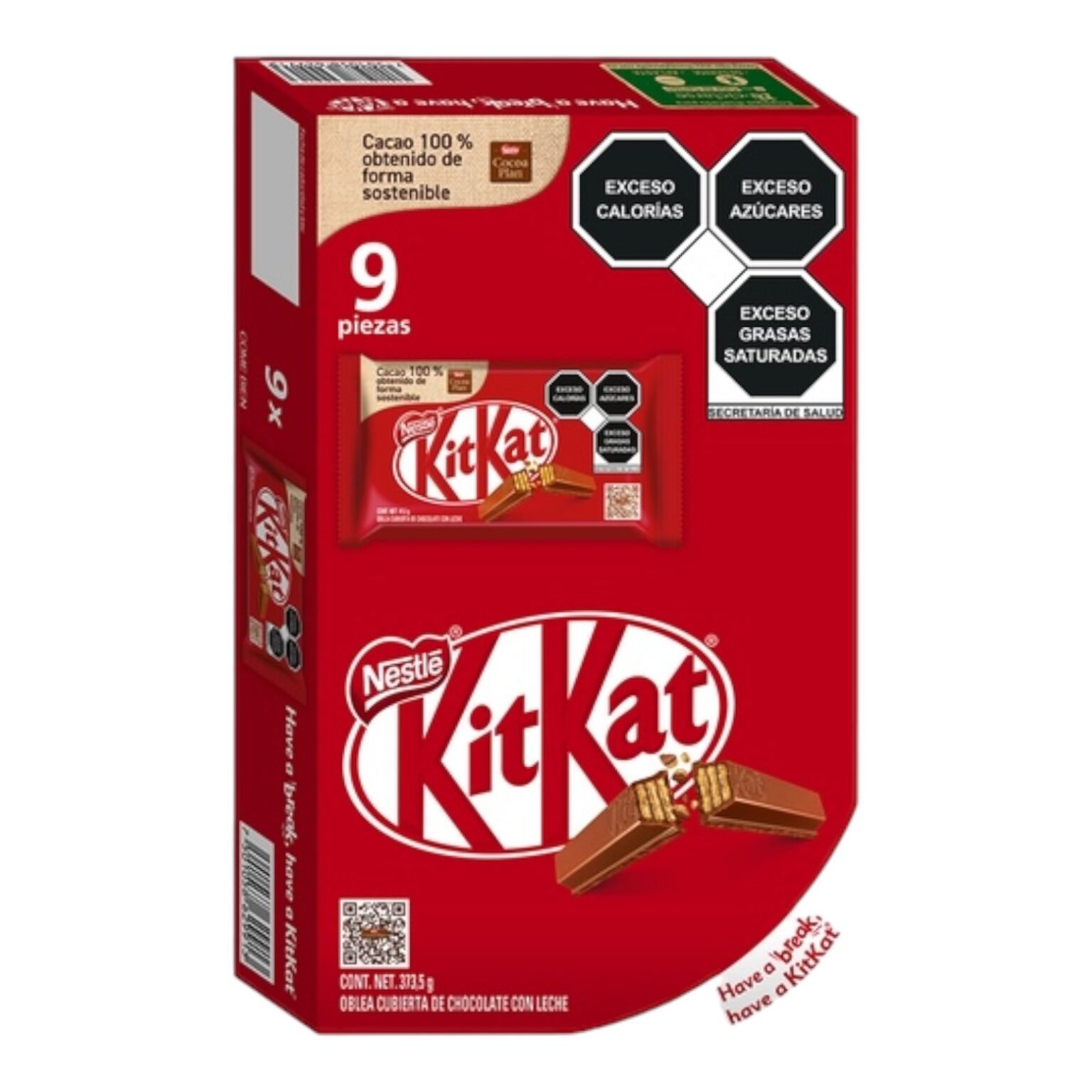 Nestlé Chocolate Kit Kat Extra MILK & COCOA Paquete Con 9 Piezas (Caja ...