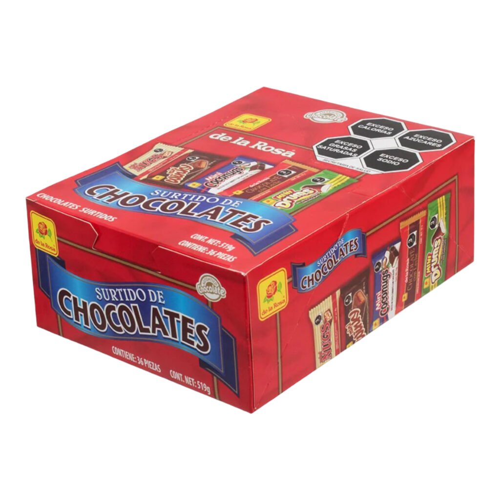 de la Rosa Chocolate SURTIDO paquete con 36 piezas (Caja con 16