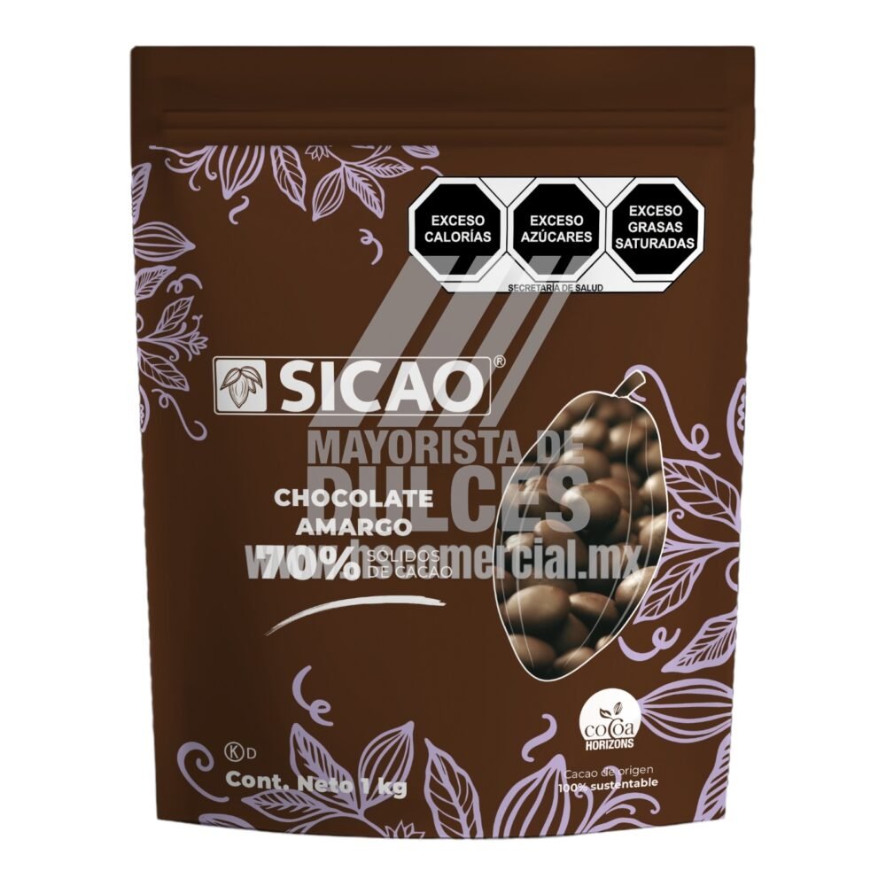 Sicao Botón Chocolate Amargo 70% bolsa con 1 kilo