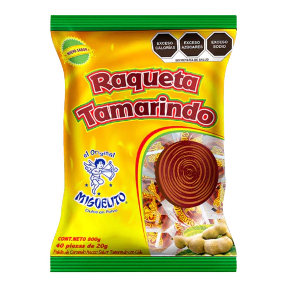 Miguelito paleta Raqueta TAMARINDO dulces dulceria mayoreo
