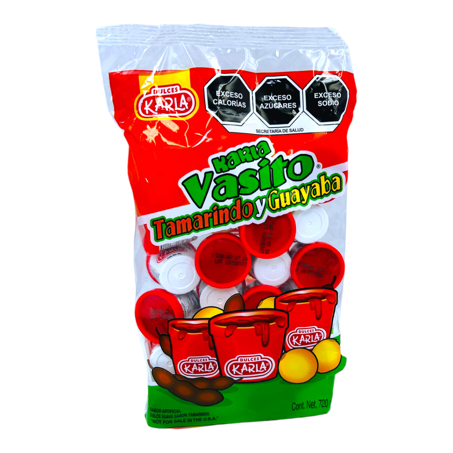 Karla Vasito CHICO Tamarindo y Guayaba paquete con 24 piezas (Caja con ...
