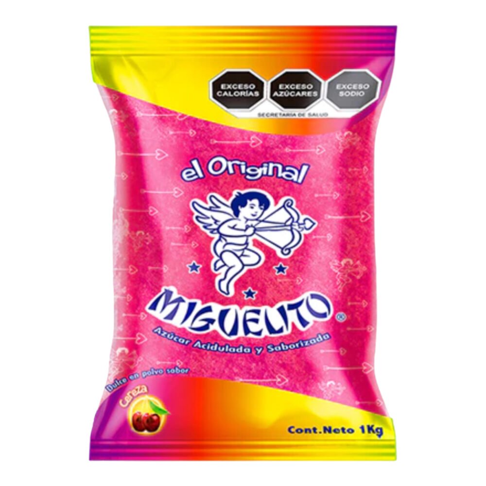 Miguelito en Polvo Bolsa de Kilo sabor Cereza 1 kilo dulces dulceria mayoreo
