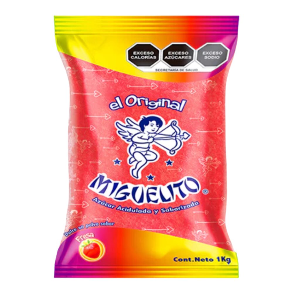Miguelito Polvito en Bolsa de Kilo sabor Fresa 1 kilo dulces dulceria mayoreo