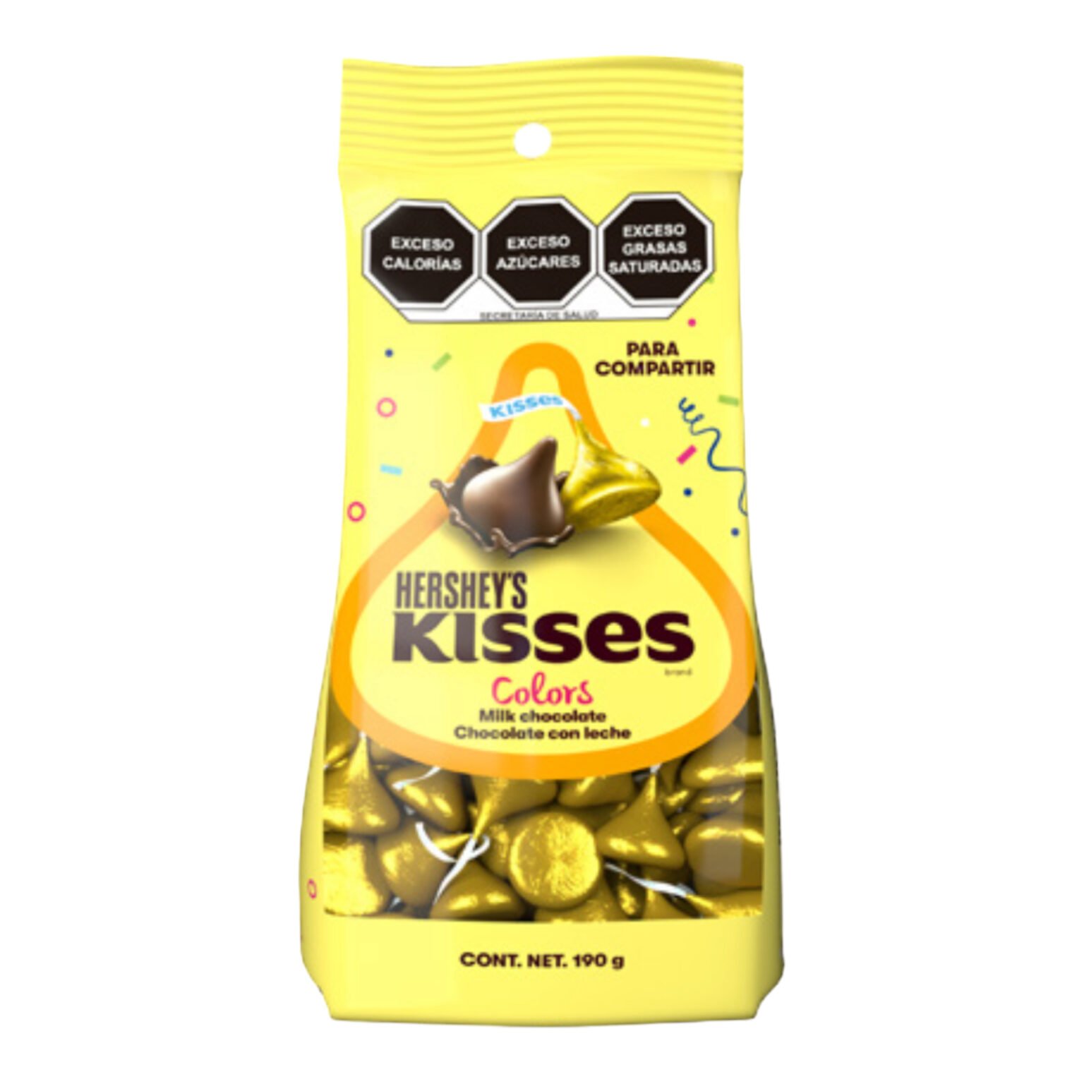 Herheys chocolate Kisses Fiesta AMARILLO 6/190g Dulcerías H.S