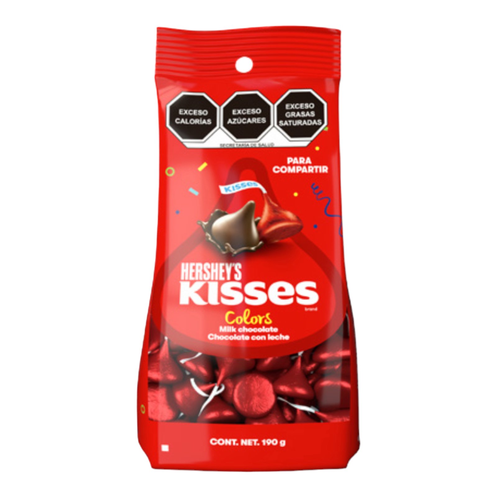 Herheys chocolate Kisses Fiesta ROJO 6/190g Dulcerías H.S. Comercial