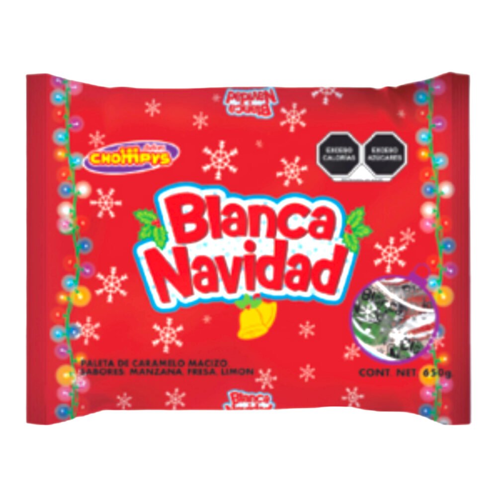 Chompys Paleta BLANCA NAVIDAD dulces dulcerias mayoreo