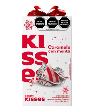 Hersheys Kiss Regalo Navideño sabor Caramelo con Menta dulces dulcerias mayoreo