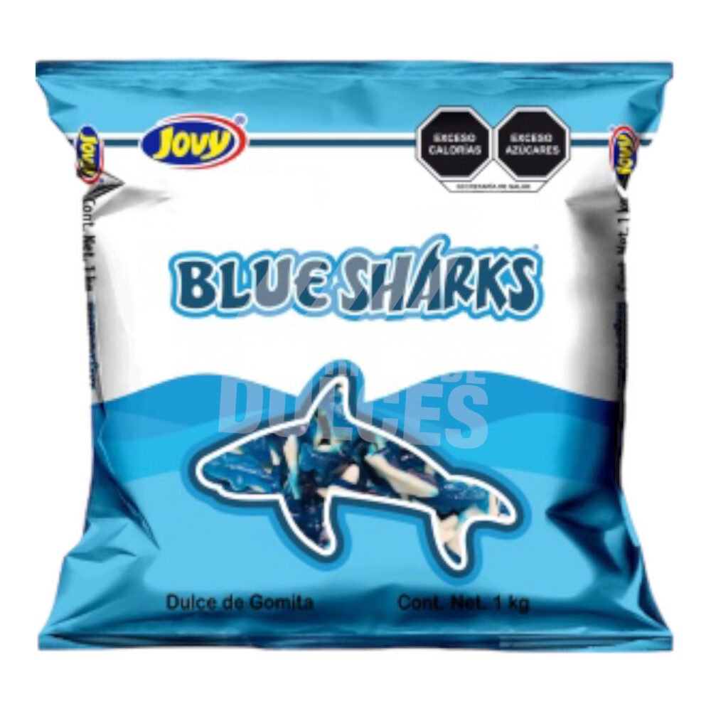 Jovy gummy Sharks Blue Tiburones dulces dulcerias mayoreo