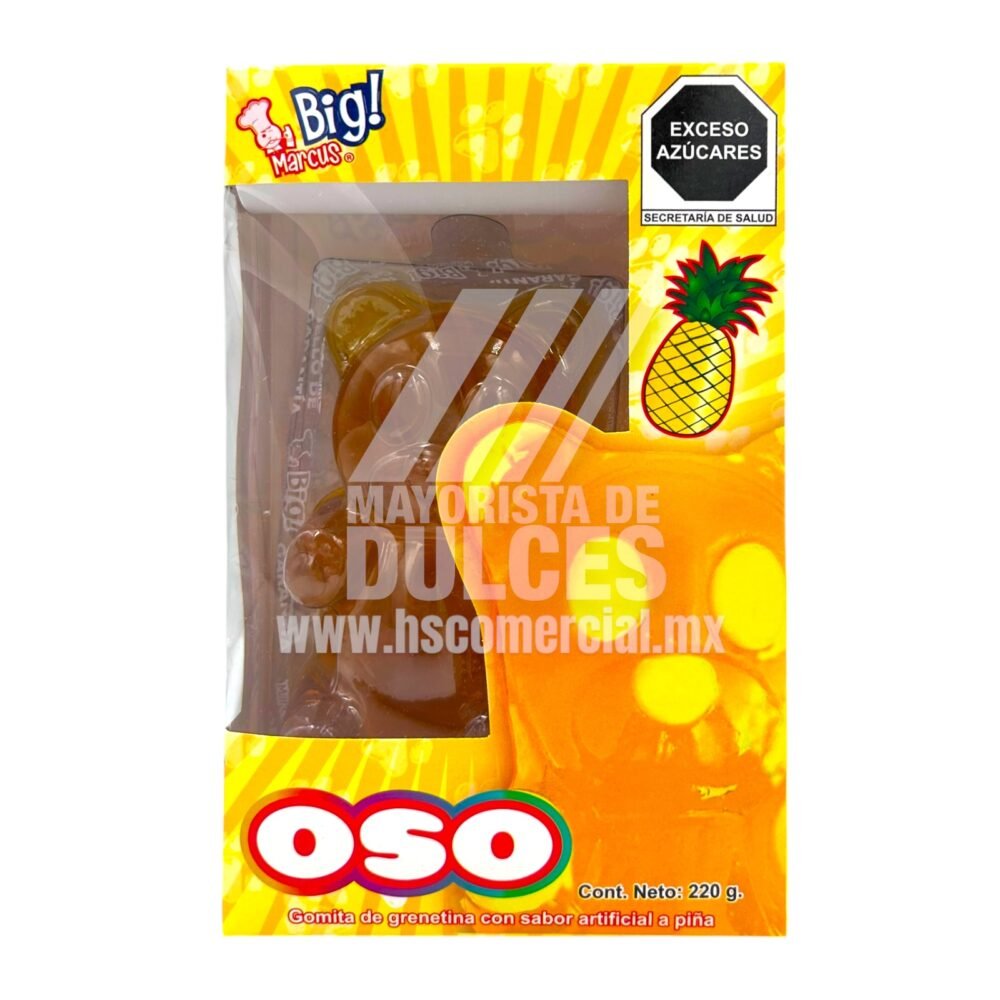 Big Marcus OSO Gigante de Gomita sabor Piña paquete de 220g