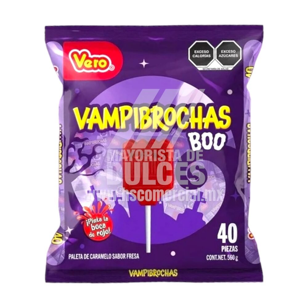 Dulces Vero paleta VAMPIBROCHAS BOO bolsa con 40 piezas