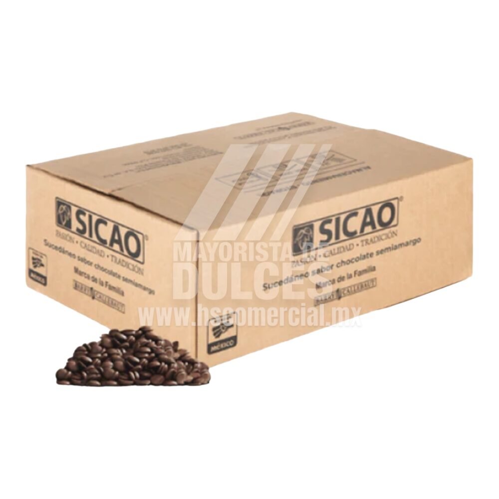 Sicao Botón SUCEDANEO Semi Amargo caja con 10 kilos