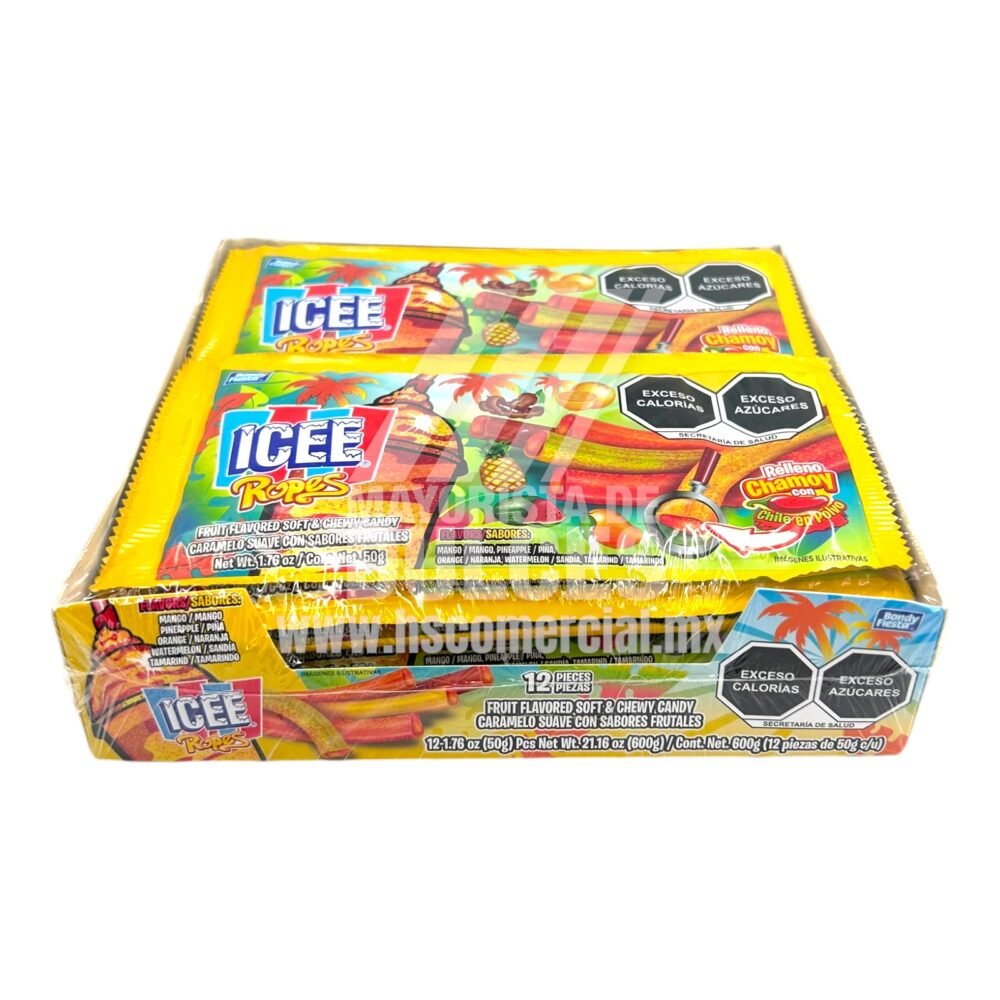 Bondy Ropes ICEE Relleno CHAMOY paquete con 12 piezas