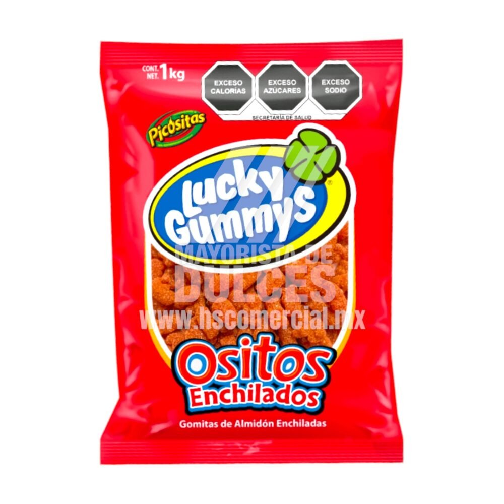 Cuanda gomita Lucky Gummys Ositos Enchilados bolsa con 1 kilo dulceria