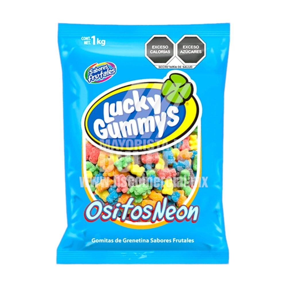 Cuanda gomita Lucky Gummys Ositos NEON bolsa con 1 kilo