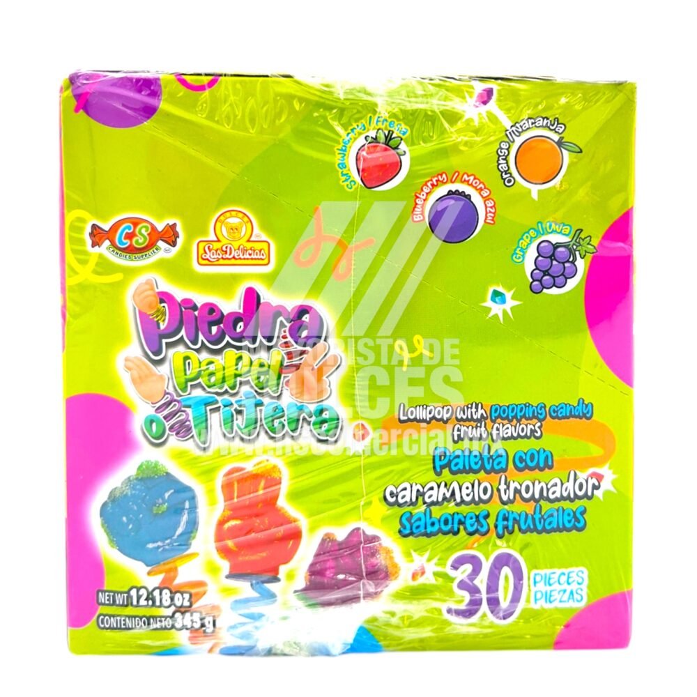 Las Delicias paleta PIEDRA PAPEL O TIJERA paquete con 30 piezas 1