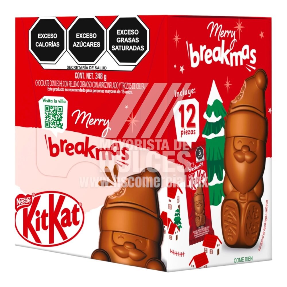 Nestlé chocolate Kit Kat Santa Claus paquete con 12 sobres de 29g