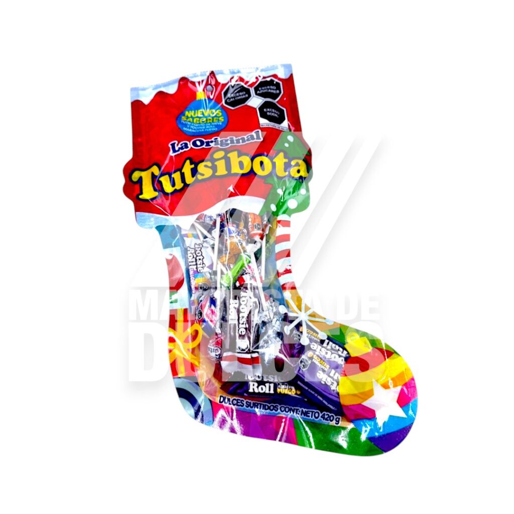 Tutsi Pop Bota Navideña Grande con 420g