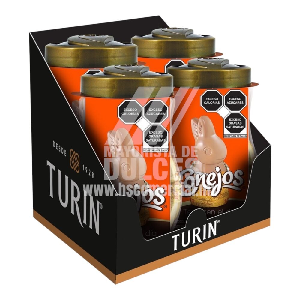 Turín chocolate CONEJOS FOCO Vitrolero con 600g 2