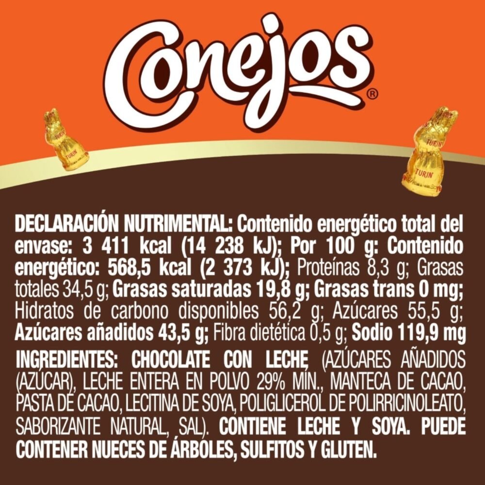 Turín chocolate CONEJOS FOCO Vitrolero con 600g 3