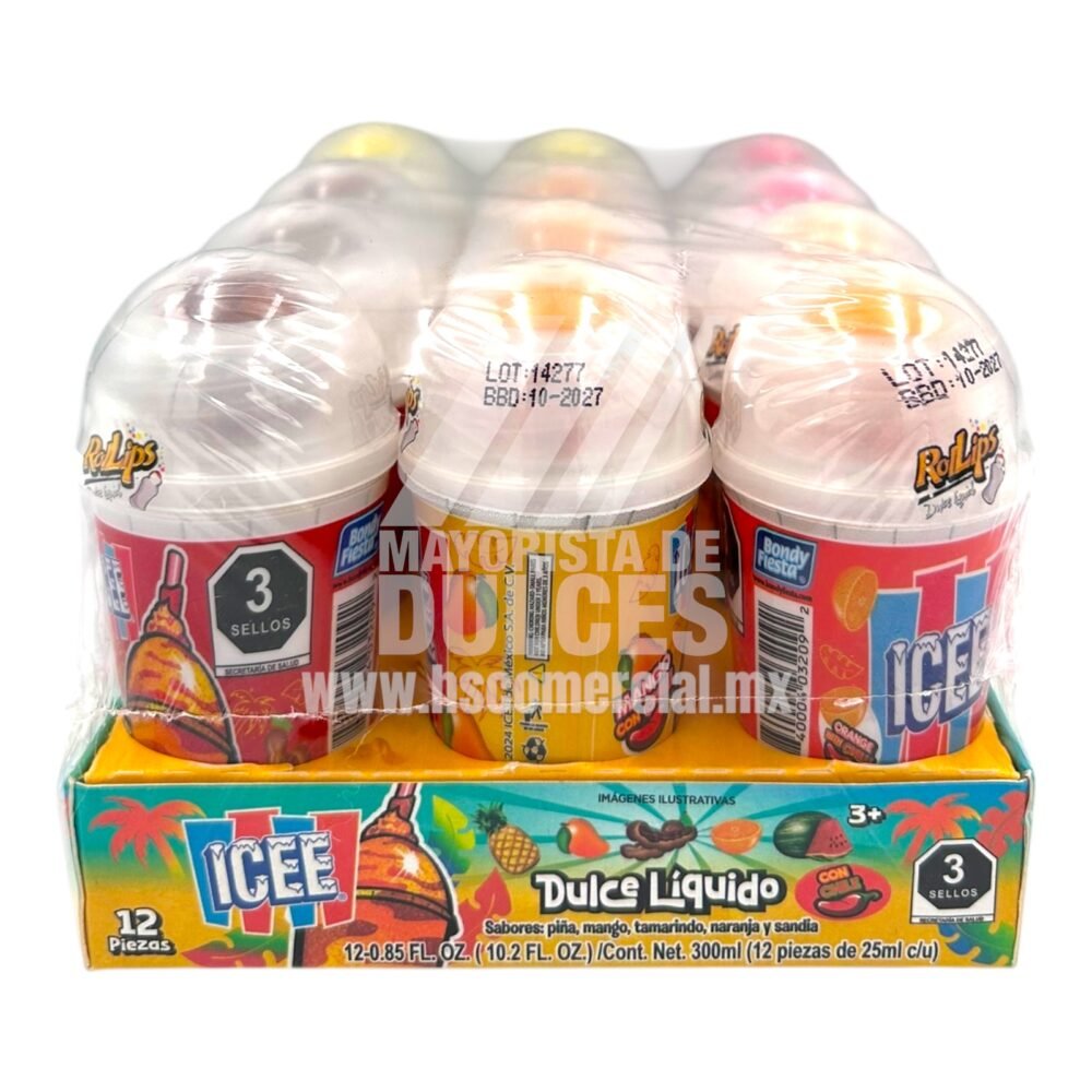 Bondy Rollips Icee TROPICAL paquete con 12 piezas