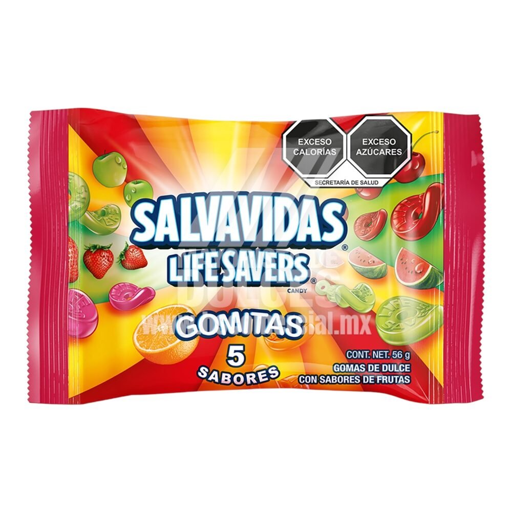 Wrigleys gomitas Salvavidas sabores Originales paquete con 9 sobres 3