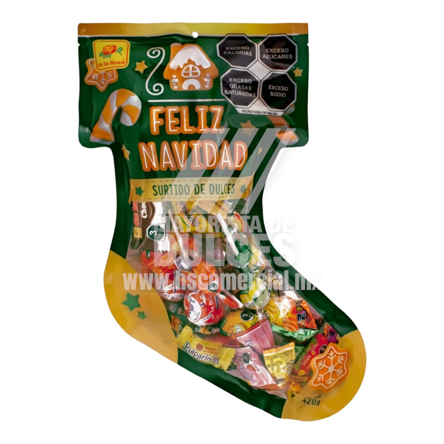 de la Rosa Bota GRANDE Navideña con 420g (Caja con 24 botas) 24/420g ...