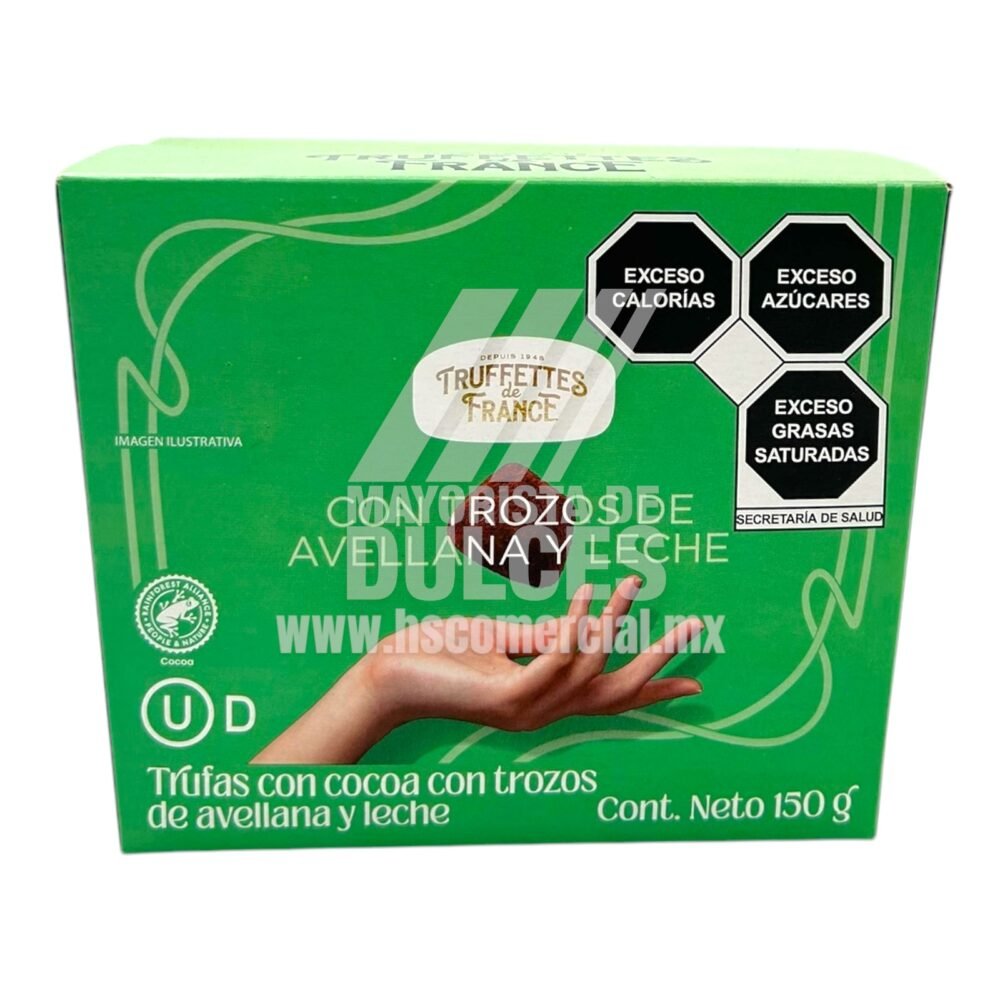 Calé Trufas Francesas con Cocoa sabor AVELLANA-LECHE paquete con 150g