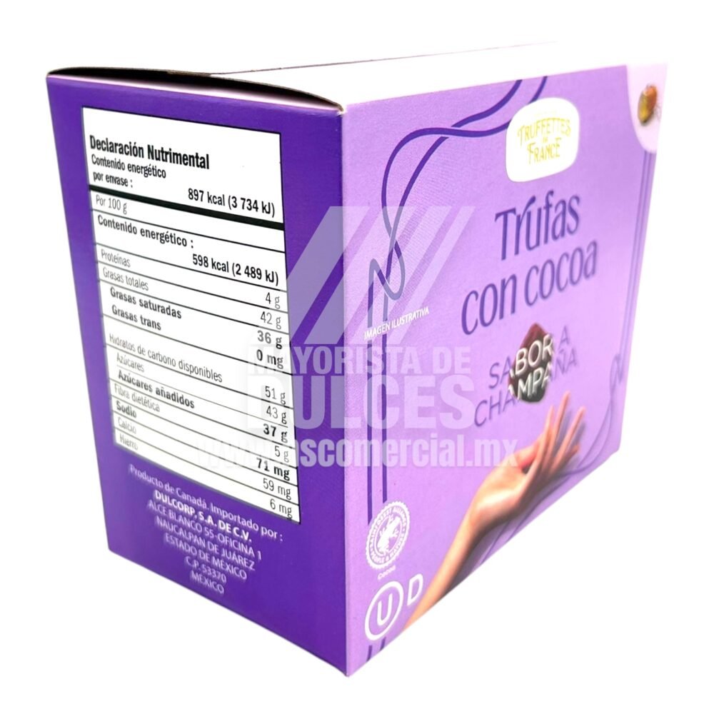 Calé Trufas Francesas con Cocoa sabor CHAMPAÑA paquete con 150g 1