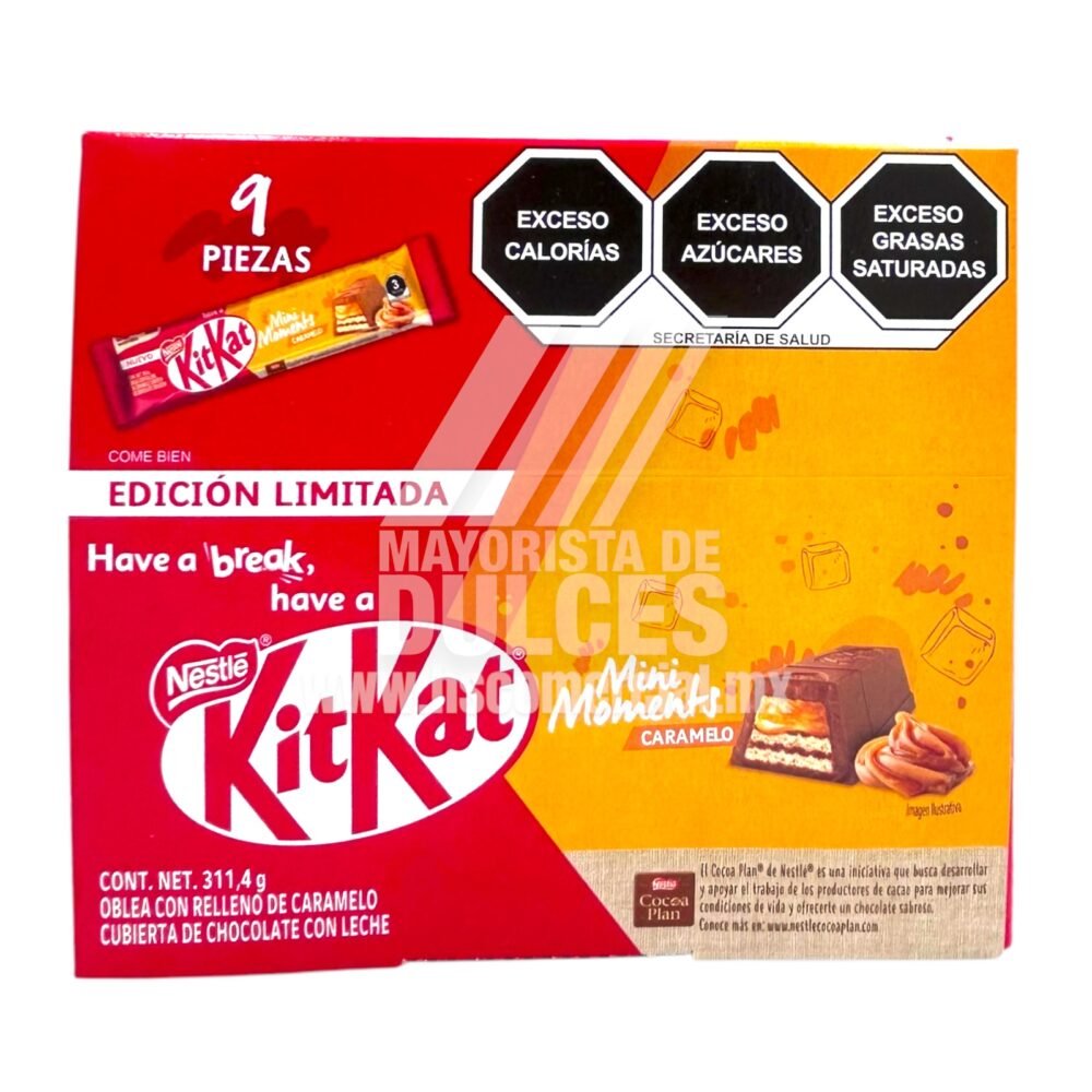 Nestlé chocolate Kit Kat sabor CARAMELO Momentos paquete con 9 piezas