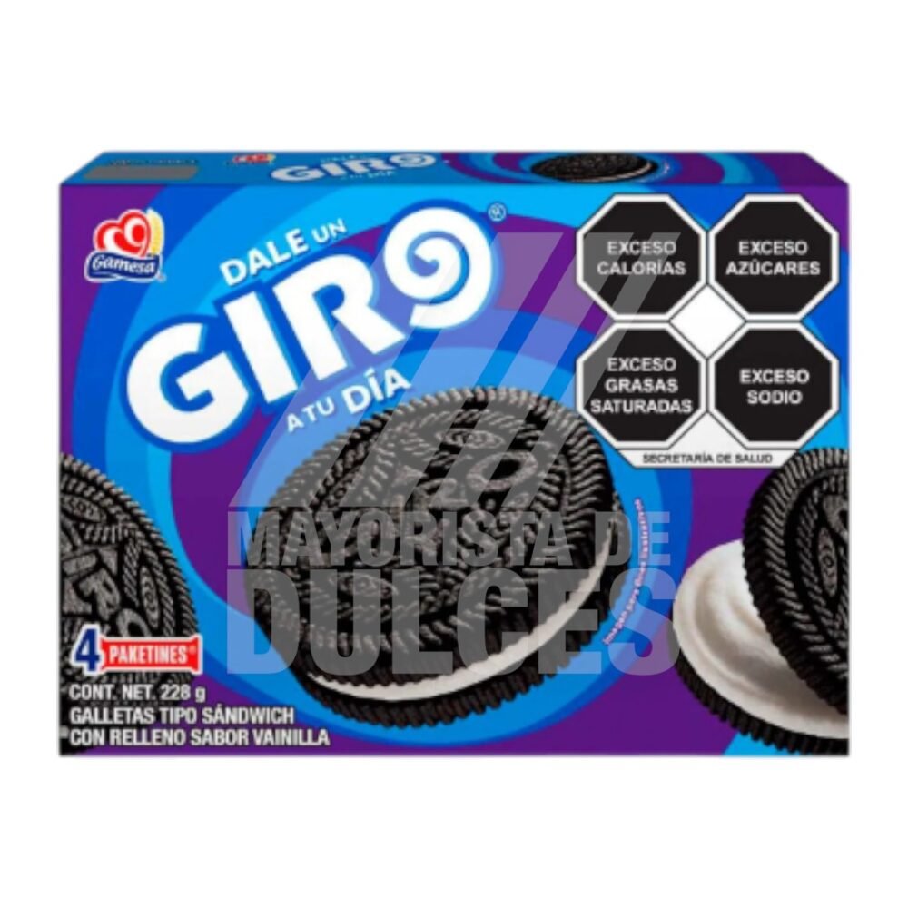 Gamesa galleta GIRO paquete con 228g (Caja con 10 paquetes)  10/228g