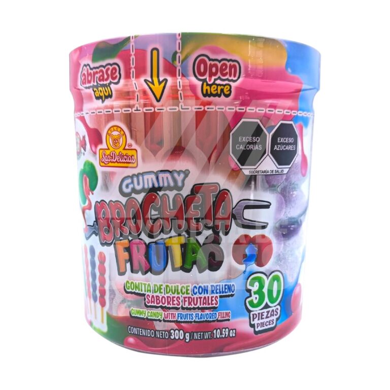 Las Delicias gomitas Gummy Brocheta FRUTAS vitrolero con 30 piezas ...