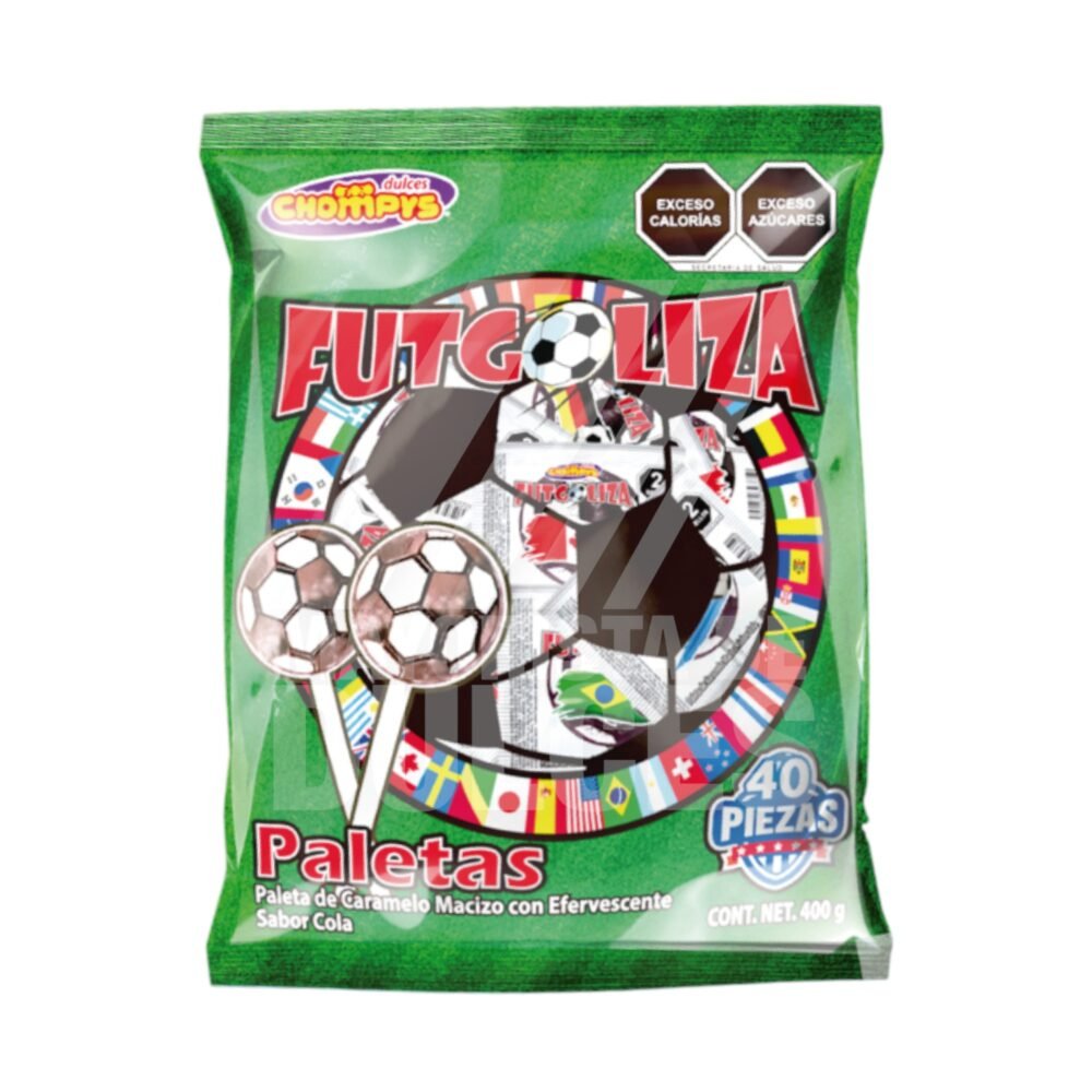 Chompys paleta FUTGOLIZA bolsa con 40 piezas