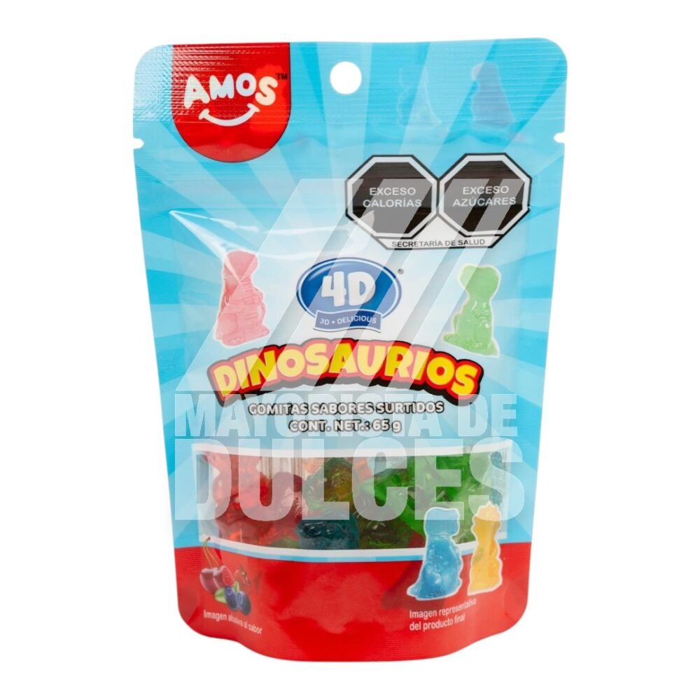 Koio AMOS 4D gomita DINOSAURIOS red con 3 sobres de 65g