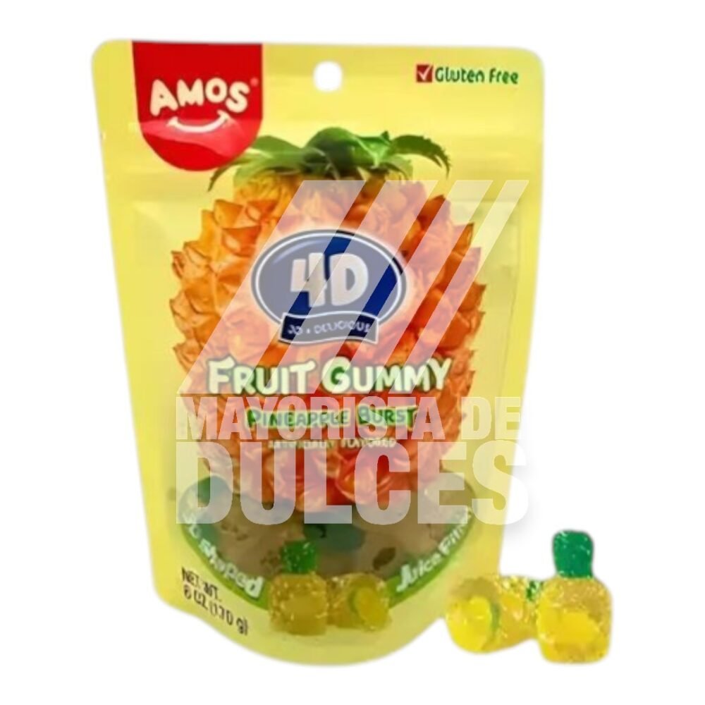 Koio AMOS 4D gomita PIÑA Rellena Red con 3 sobres de 65g