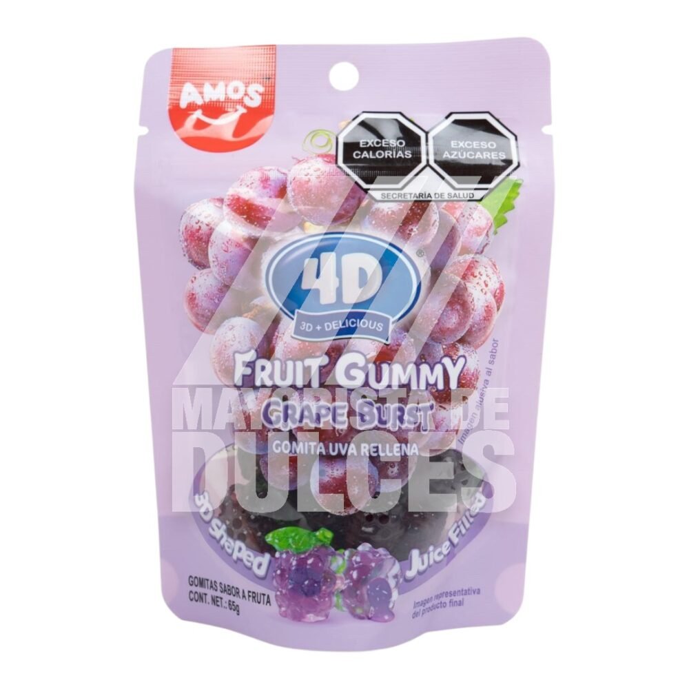 Koio AMOS 4D gomita UVA Rellena Red con 3 sobres de 65g