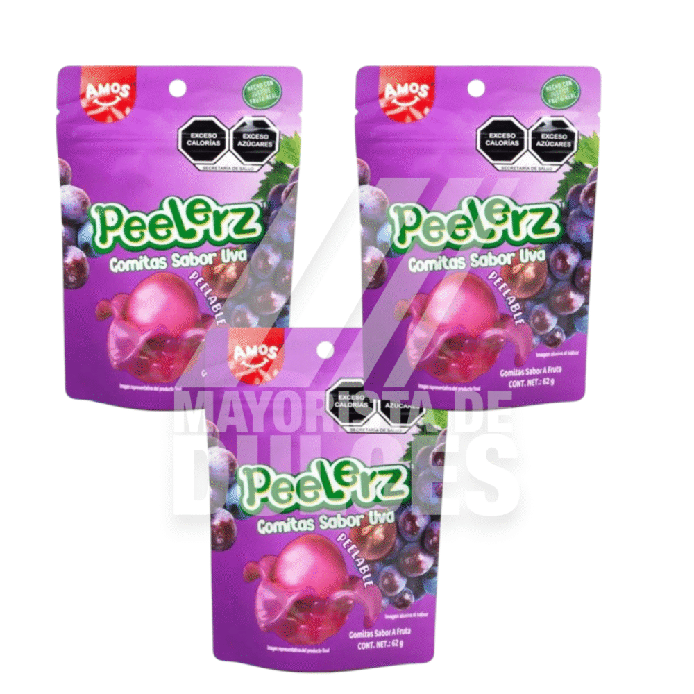 Koio Gomita Peelerz sabor UVA red con 3 sobres de 65g