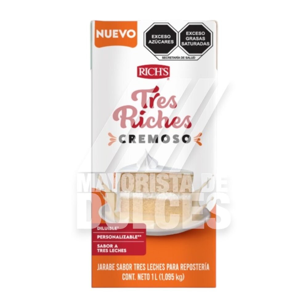 Richs Jarabe CREMOSO sabor Tres Leches bote con 1 litro